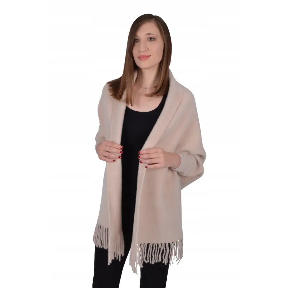 Alpakka Poncho Oversize Vår/høst One-size - Beige - 1