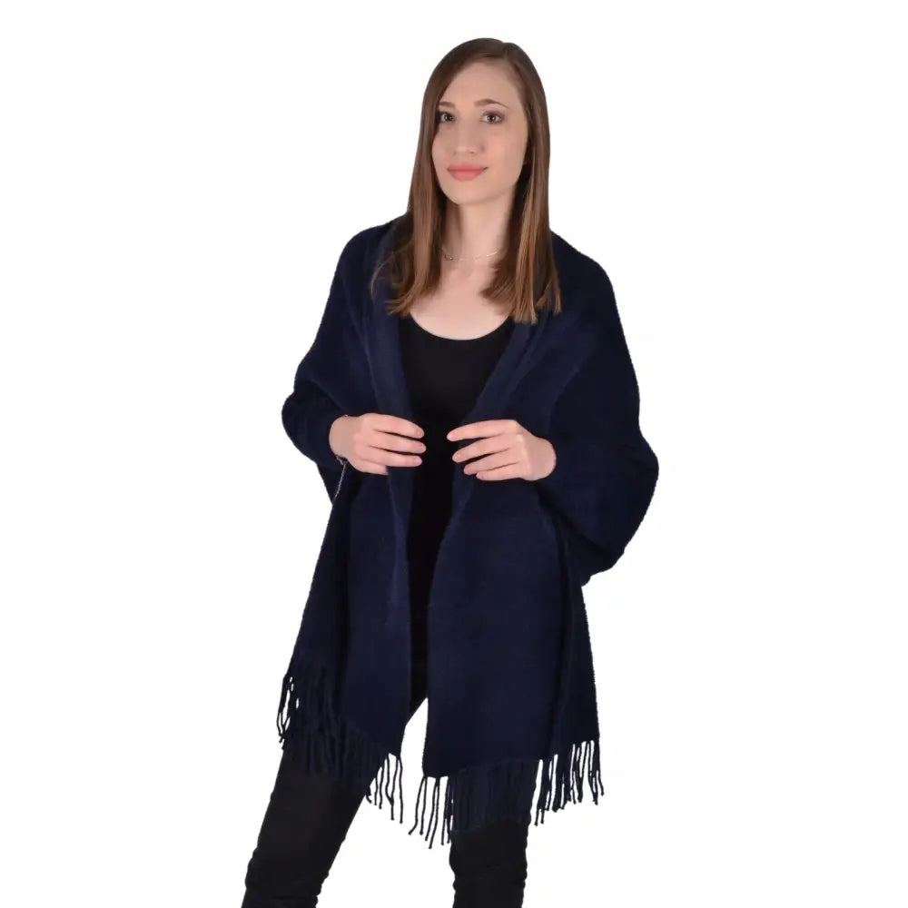 Alpakka Poncho Oversize Vår/høst One Size - Blå - 1