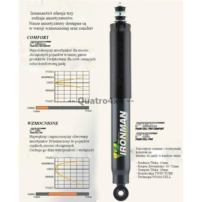 Foam Cell Pro bakdemper 631-400 mm øye til øye for Toyota Hilux 05-15