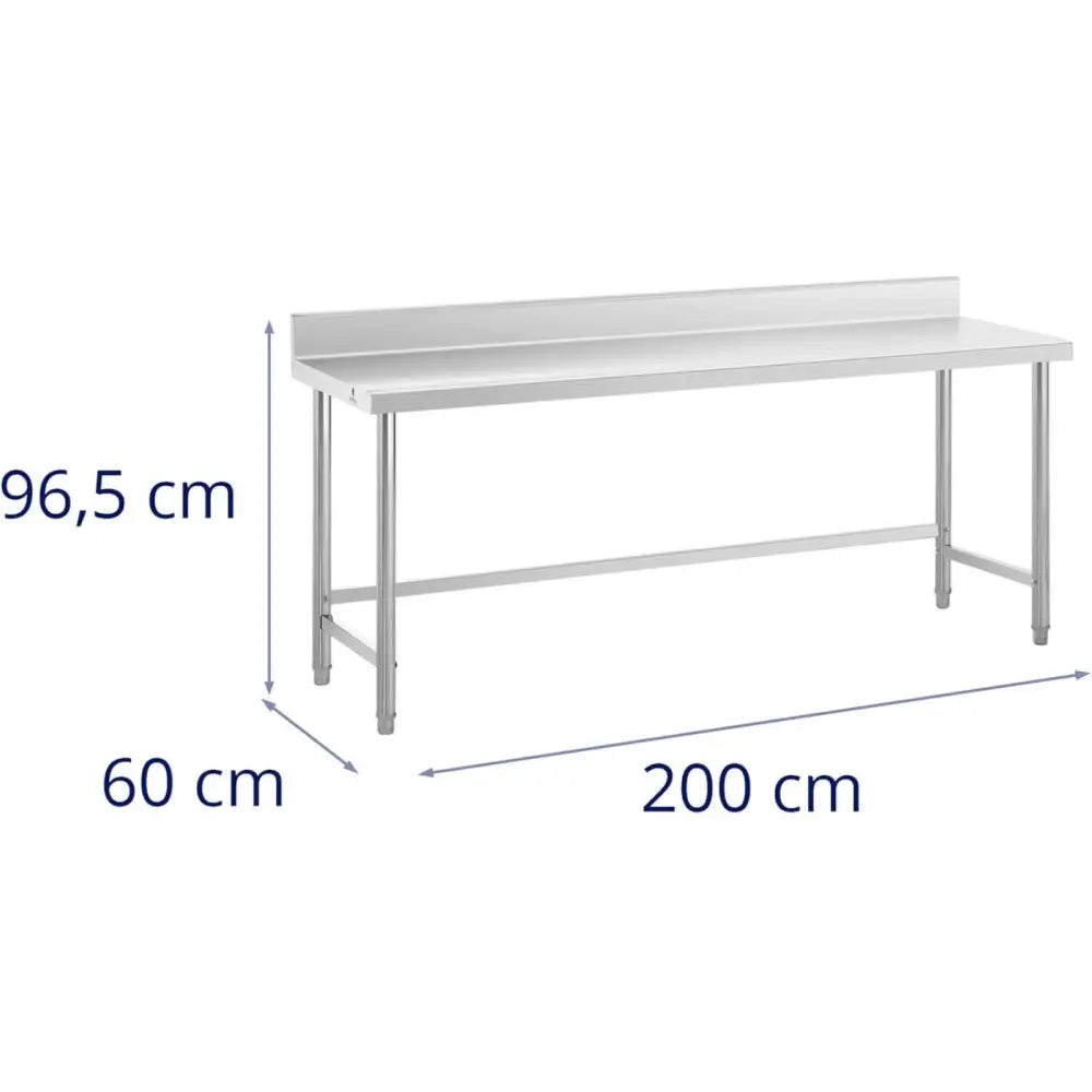 Arbeidsbenk i Rustfritt Stål 200x60cm - 6