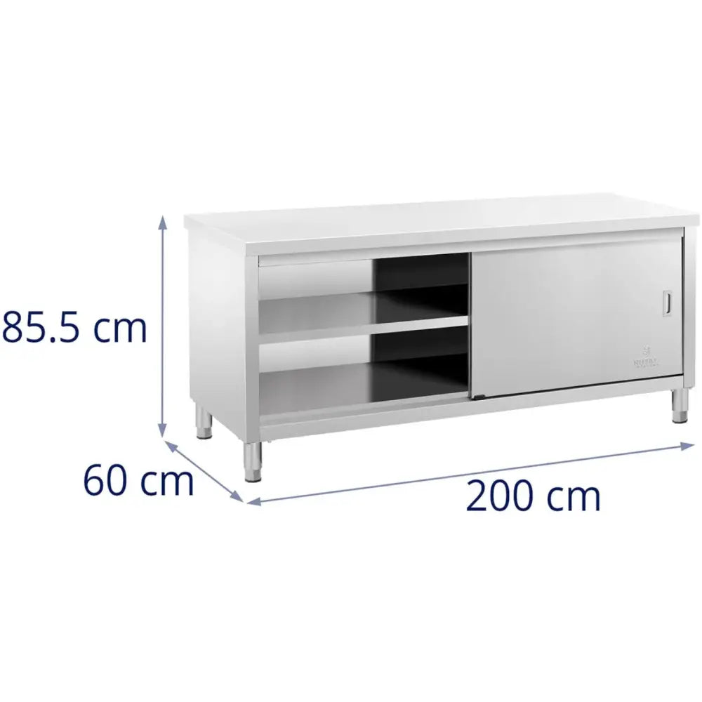 Arbeidsbenk Med Sentral Skuff Og Skyvedører 200 x 60 x 85.5 Cm - 6