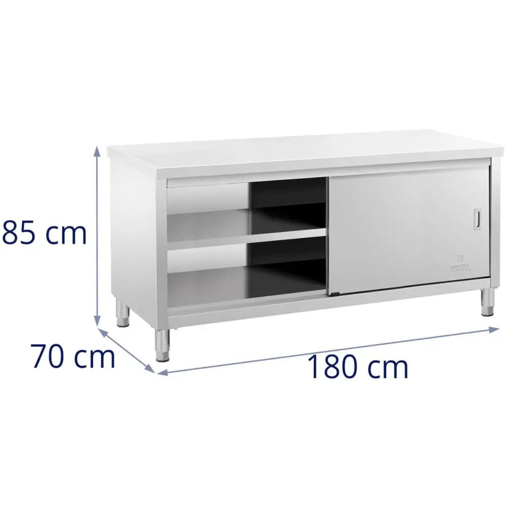 Arbeidsbenk Med Sentralt Bordplate Og Skyvedørskap 180 x 70 x 85 Cm - 6