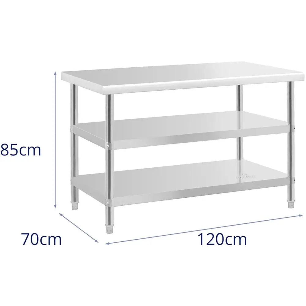 Arbeidsbord Med Sentralt Stålblad 2 Hyller 120 x 70 Cm Opp Til 200 Kg - 6