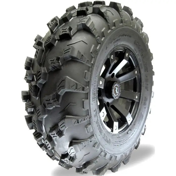 Atv Dekk 26x11R12 Pit Bull Growler, side- og skråvisning som fremhever store knotter og solid felg for terrenggrep.