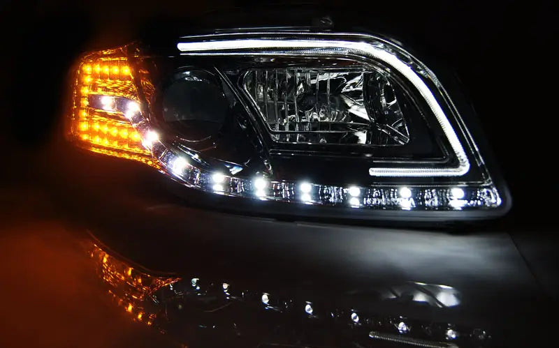 Frontlykter Audi A4 B7 11.04-03.08 Led P21W Tube Lights Black | Nomax.no🥇_3