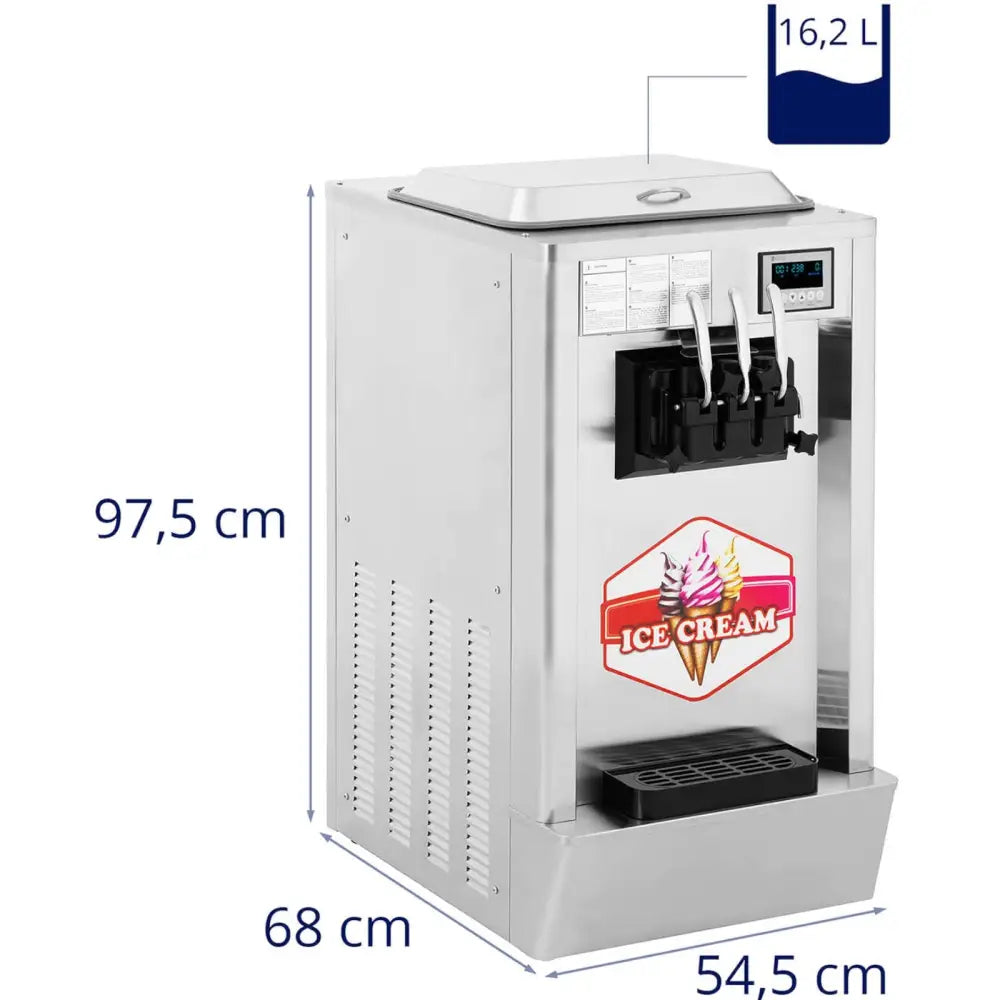 Automatisk Iskremmaskin 1550 w 23 L/t - 3 Smaker - 7