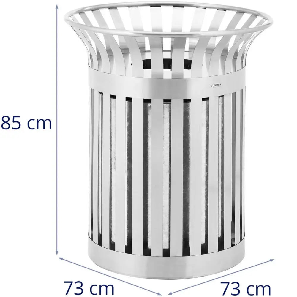 Avfallskurv For Offentlige Områder Rund ø 73 x 85 Cm Stål Sølv - 7