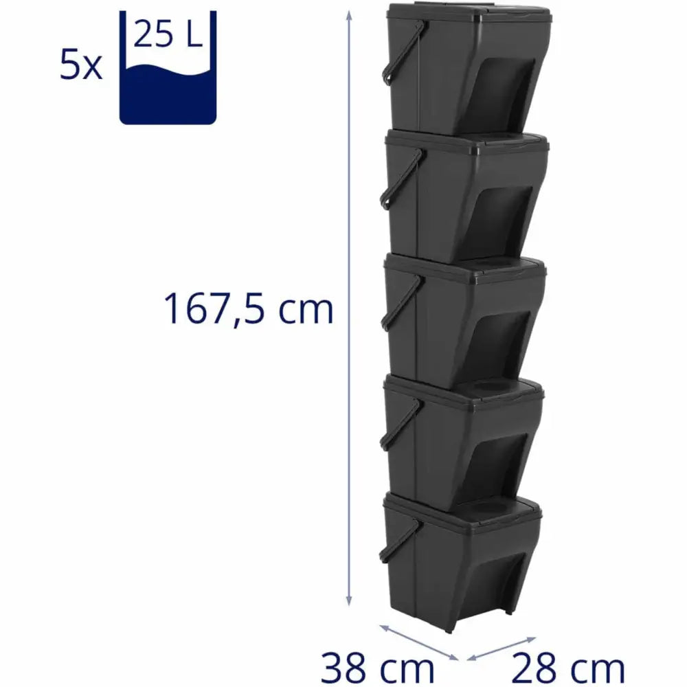 Avfallssorteringssett Med 5 Kurver For 25 Liter - Produsentkode: 1015739 - 7