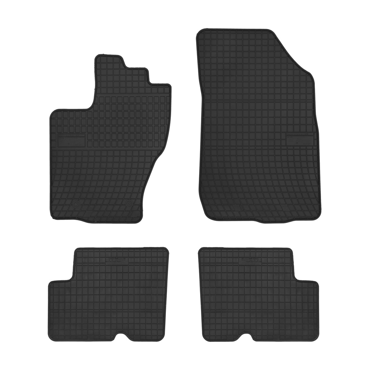Frogum gummimatter til Dacia Duster I (2010-2017) – svart/anthracite, sett med 4, sidekant 1 cm