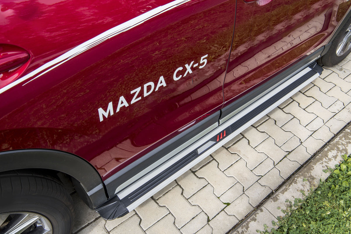 Stigtrinn fra Ventshield til Mazda CX-5 2017 og nyere, aluminium og ABS, enkel montering uten boring