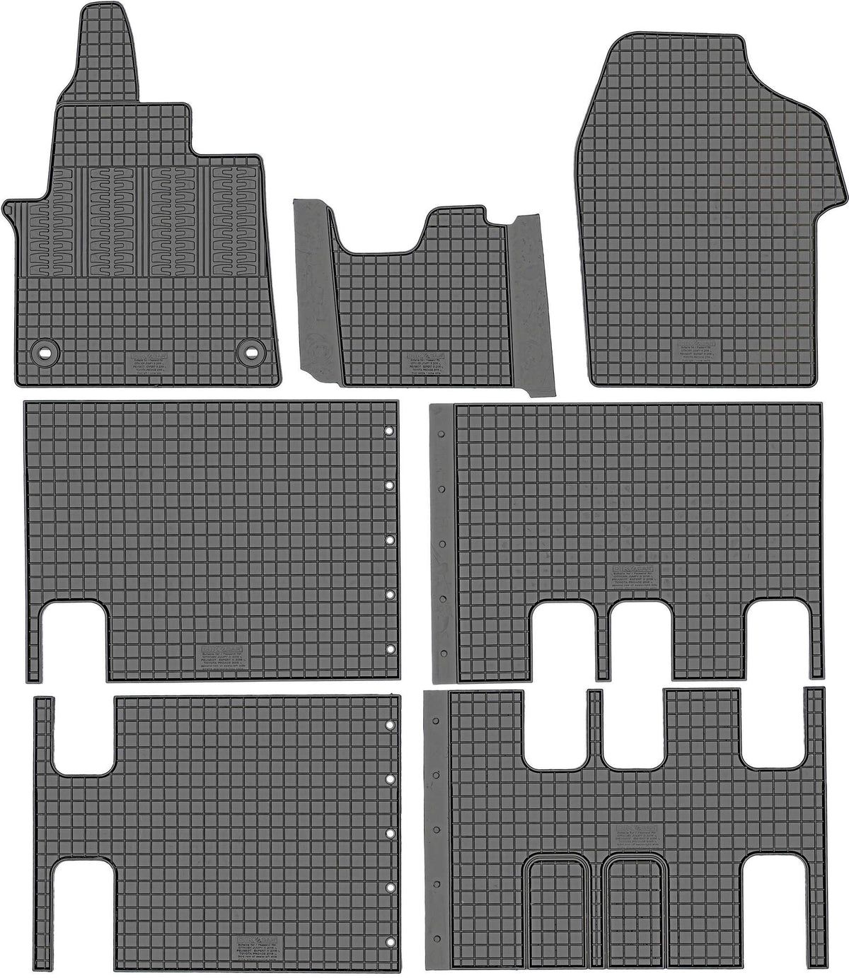CikCar gummimatter til Toyota Proace Verso 2016– – 7 stk sett med 10 mm kant, antiskli og luktfri