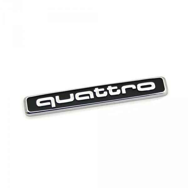 Emblem/logo til Audi Quattro Black / Chrome i svart og krom, montert på bakluke