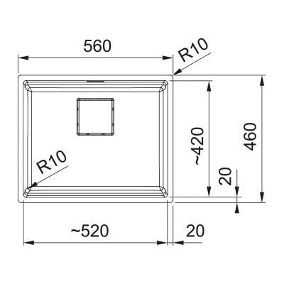 Måltegning Franke Kanon KNG PRO 110-52 – mål 560x460 mm