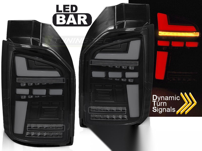 Detaljbilde av baklykter VW T6 15-19 OEM Bulb med LED-detaljer.