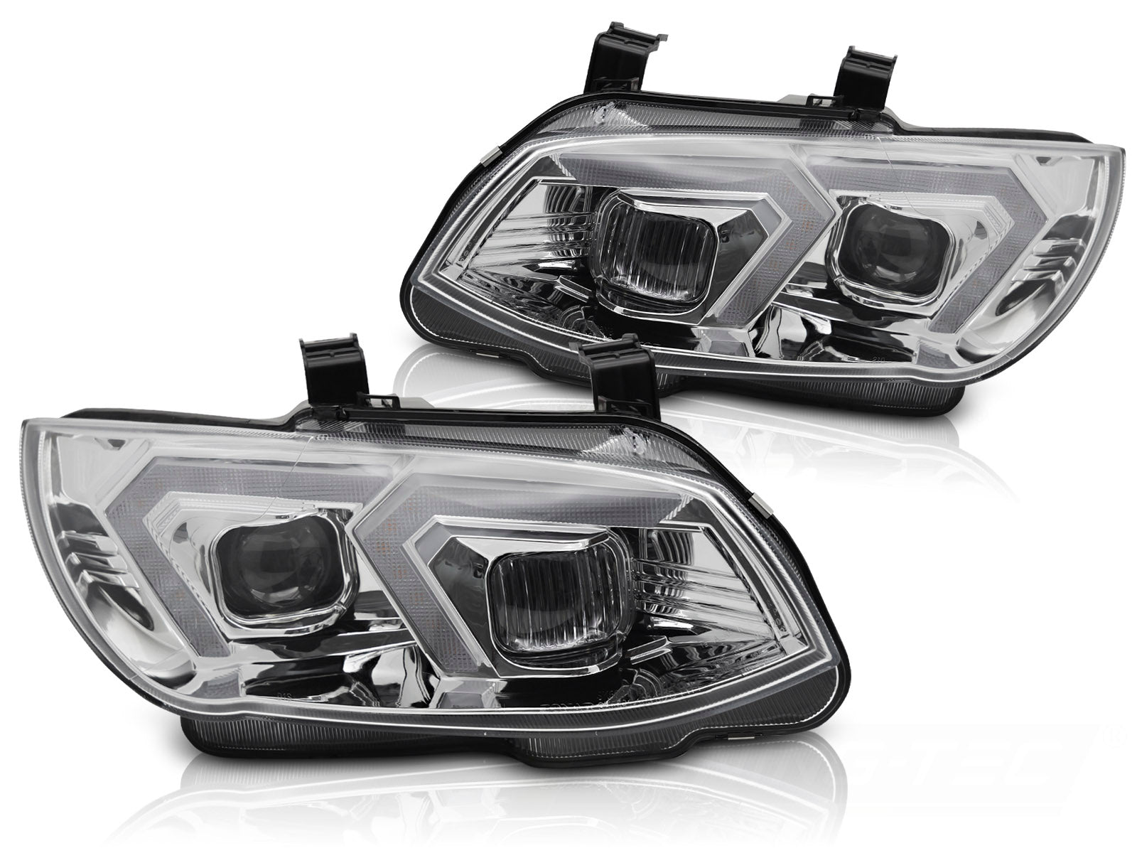 Frontlykter BMW E92/E93 LCI 10–13 Xenon, gule LED og krom DRL – LPBMS5