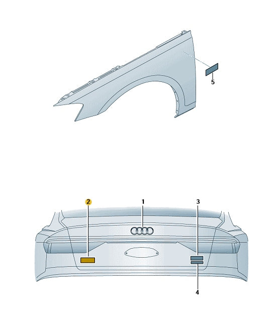 Emblem Audi S8 / Audi A8 Bakluke Black Edition - sett bakfra