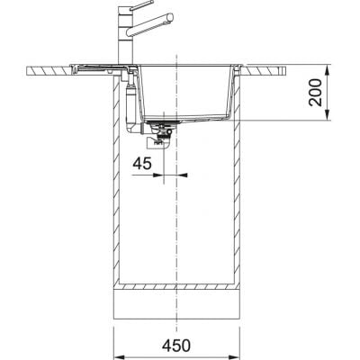 Måltegning Franke Sirius 2.0 S2D 611-62 – mål 620x500 mm