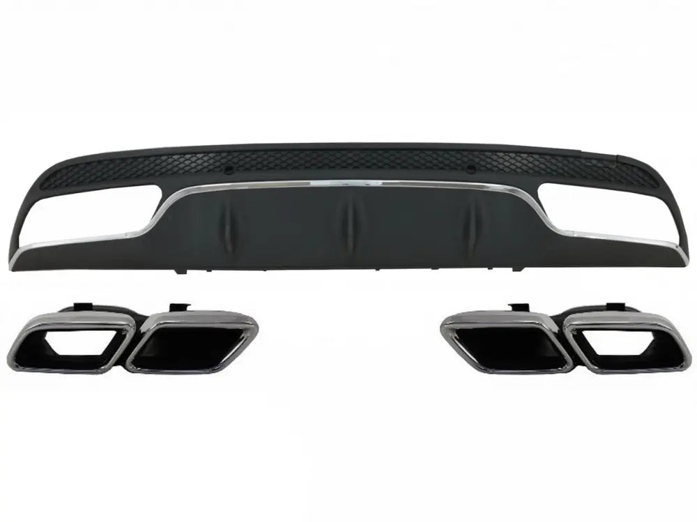 Rear Bumper Diffuser suitable for Mercedes C-Class W205 S205 (2014-2020) C63 Design with Exhaust Muffler Tips Only for Sport Package  | Nomax.no🥇
