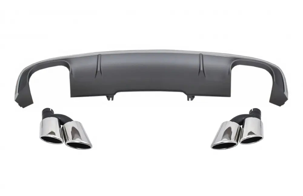 Rear Bumper Diffuser with Exhaust Muffler Tips Tail Pipes suitable for Audi A4 B9 8W Sedan/Avant S-line (2016-2018) S4 Design  | Nomax.no🥇