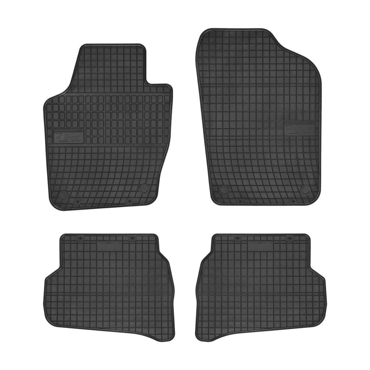 Frogum gummimatter til VW Polo V (2009-2017) – svart med 1 cm sidekant, sett à 4 stk.
