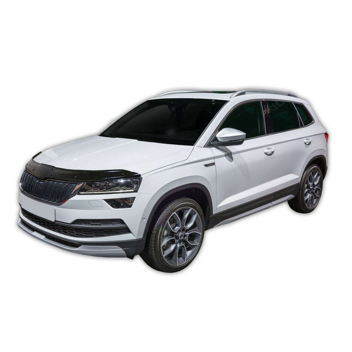 Scoutt panserbeskytter i akryl til Skoda Karoq med enkel montering og steinsprutbeskyttelse