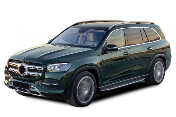 Stigtrinn Ventshield til Mercedes GLS (X167) i aluminium og svart/sølv finish