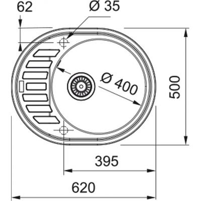Måltegning Franke Ronda ROG 611-62 – mål 620x500 mm