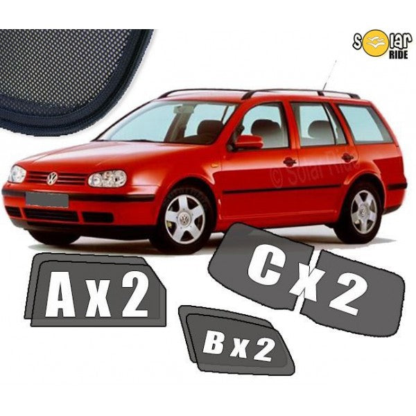 Sr solskjerm i akryl til Vw Golf Variant IV stasjonsvogn med enkel montering og vindavviserfunksjon