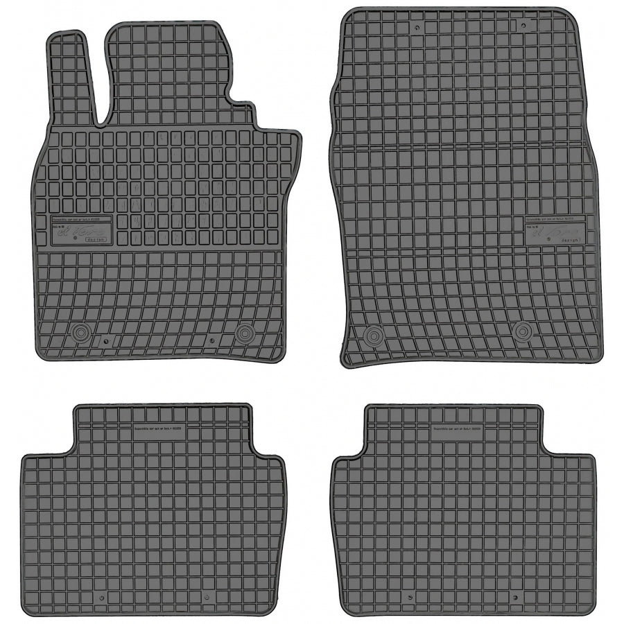 Frogum gummimatter til Mazda CX-30 (2019-) – svart/anthracite, sett med 4 stk., sidekant 1 cm