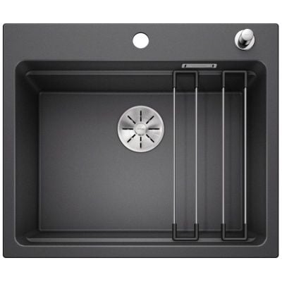 Blanco Etagon 6 kjøkkenvask i granittkompositt antrasitt med én kum, 600x510 mm – sett ovenfra