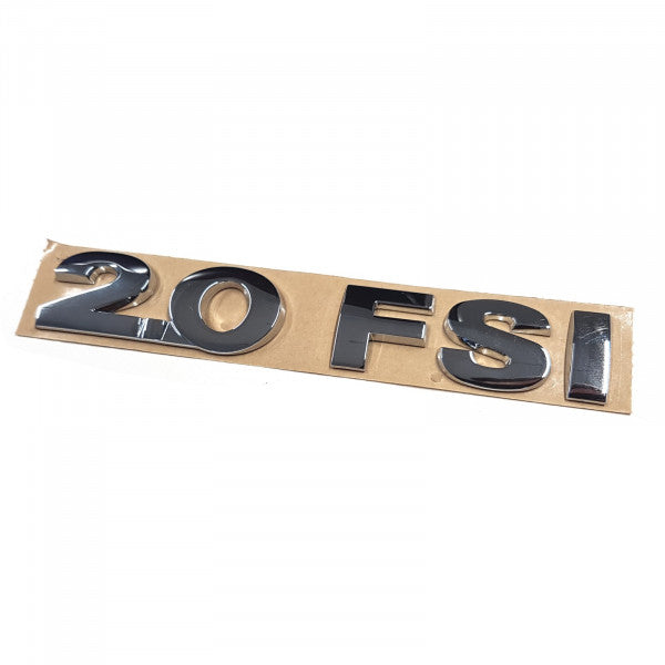 Emblem/logo til Vw 2.0 FSI VW V Glossy Chrome med blank kromfinish og perfekt passform for VW Golf 5