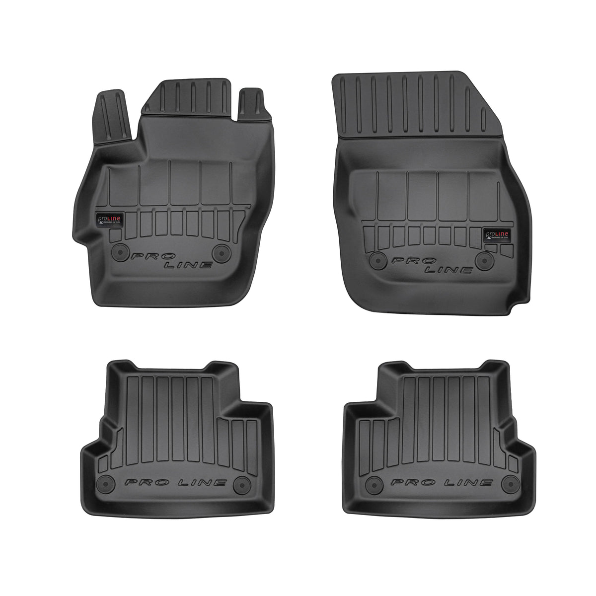 Frogum 3D Premium gulvmatter i TPE til Mazda 3 II (2009-2013) – svart, 4-delers sett med 60mm sidekant
