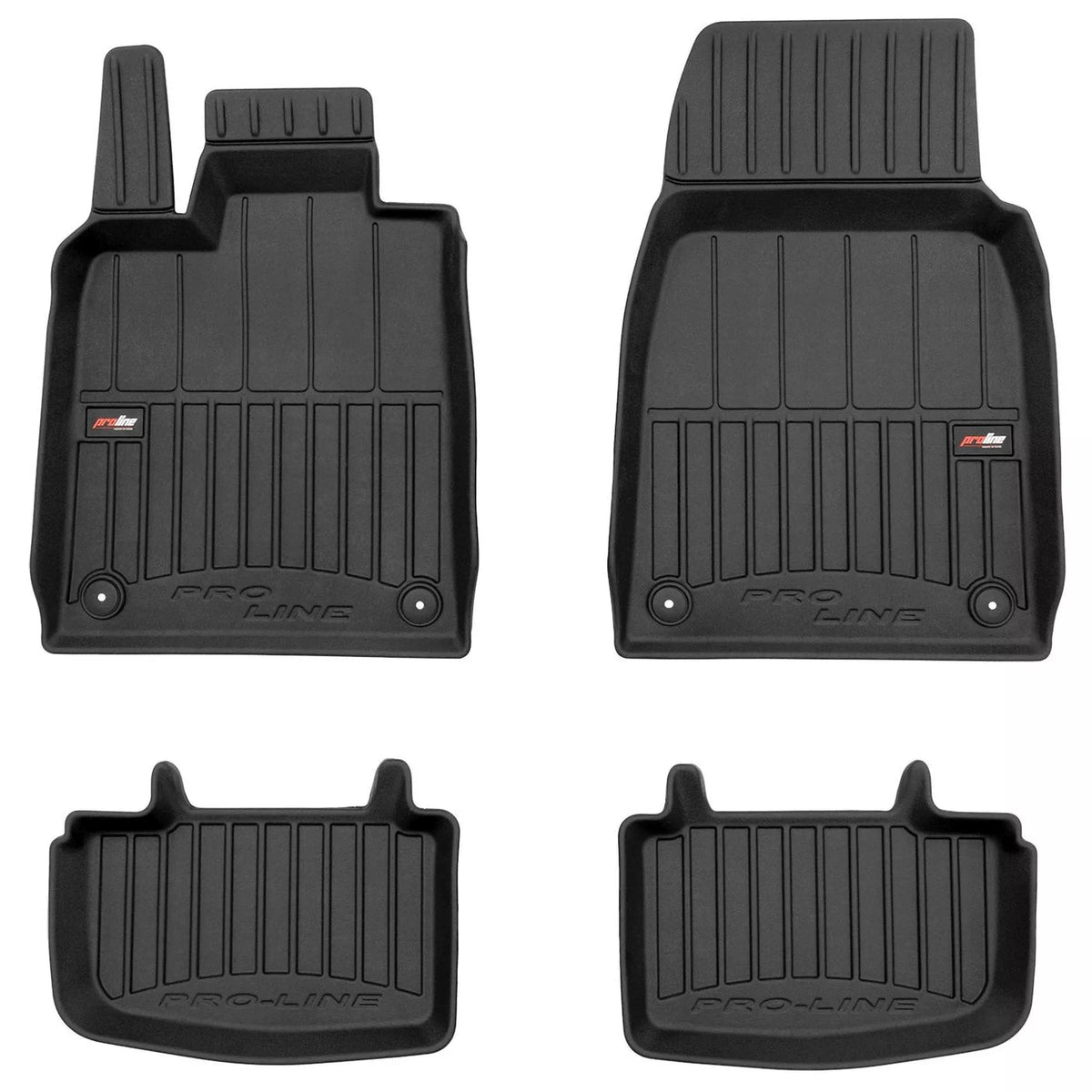 Frogum 3D Premium gulvmatter til Porsche Taycan (2019–) – svart TPE med 60 mm kantliste, vanntett og luktfri