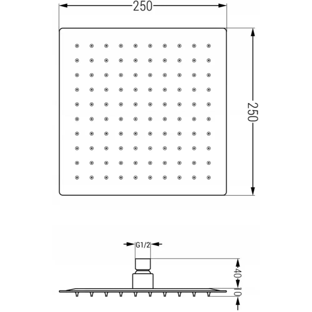 Badekararmatur Innebygd Med 25 Cm Regndusj Krom - 3