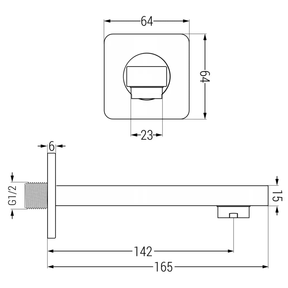 Badekararmatur Innebygd Med 25 Cm Regndusj Krom - 5