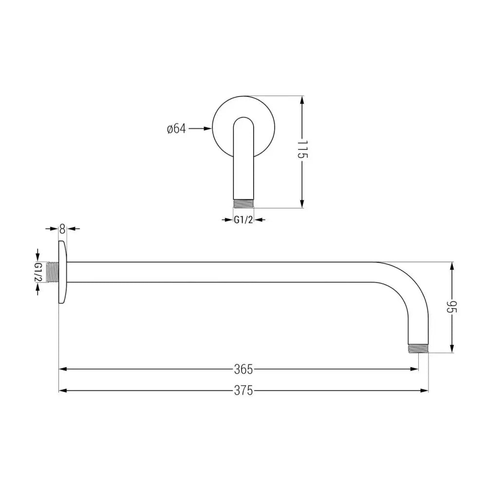 Badekararmatur Innebygd Med 25 Cm Regndusj Rosegull S1 - 4