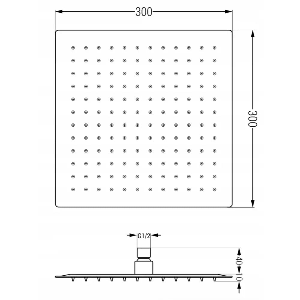 Badekararmatur Innebygd Med 30 Cm Regndusj Hvit - 3