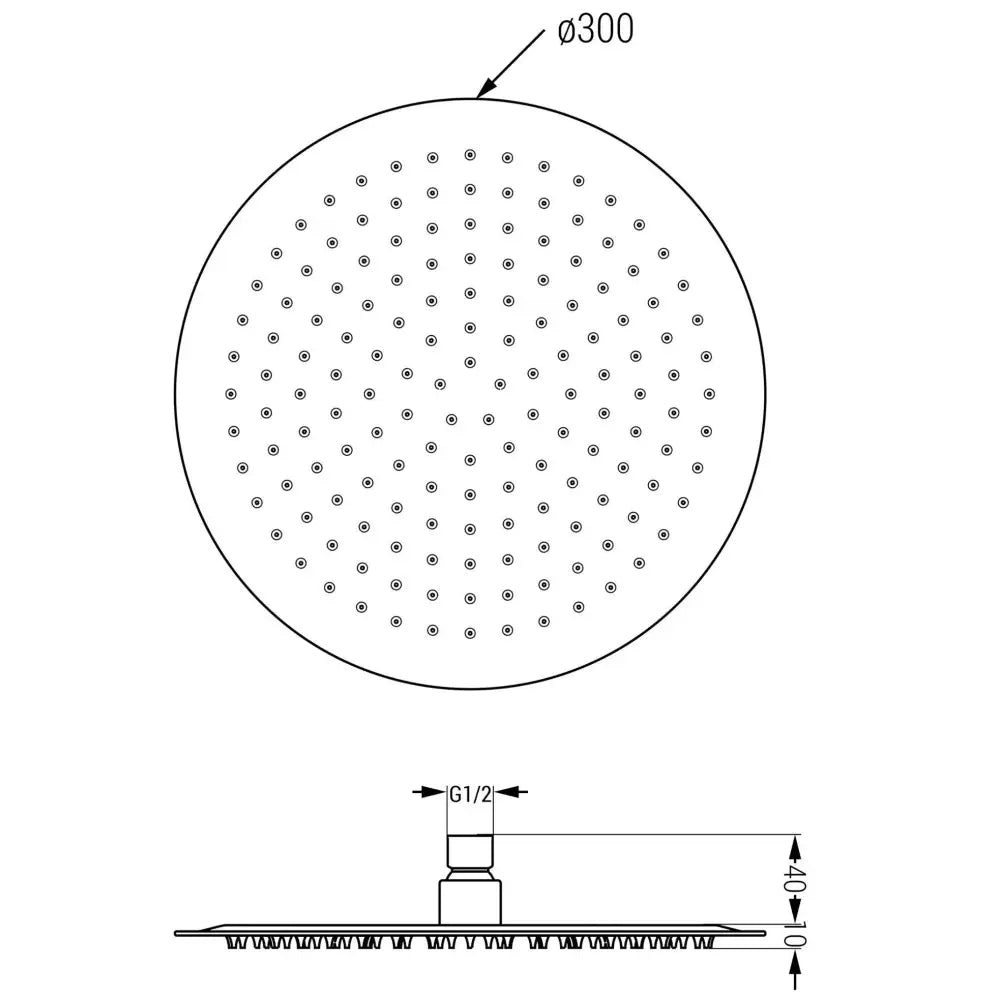 Badekararmatur Innebygd Med 30 Cm Regndusj Hvit S1 - 3