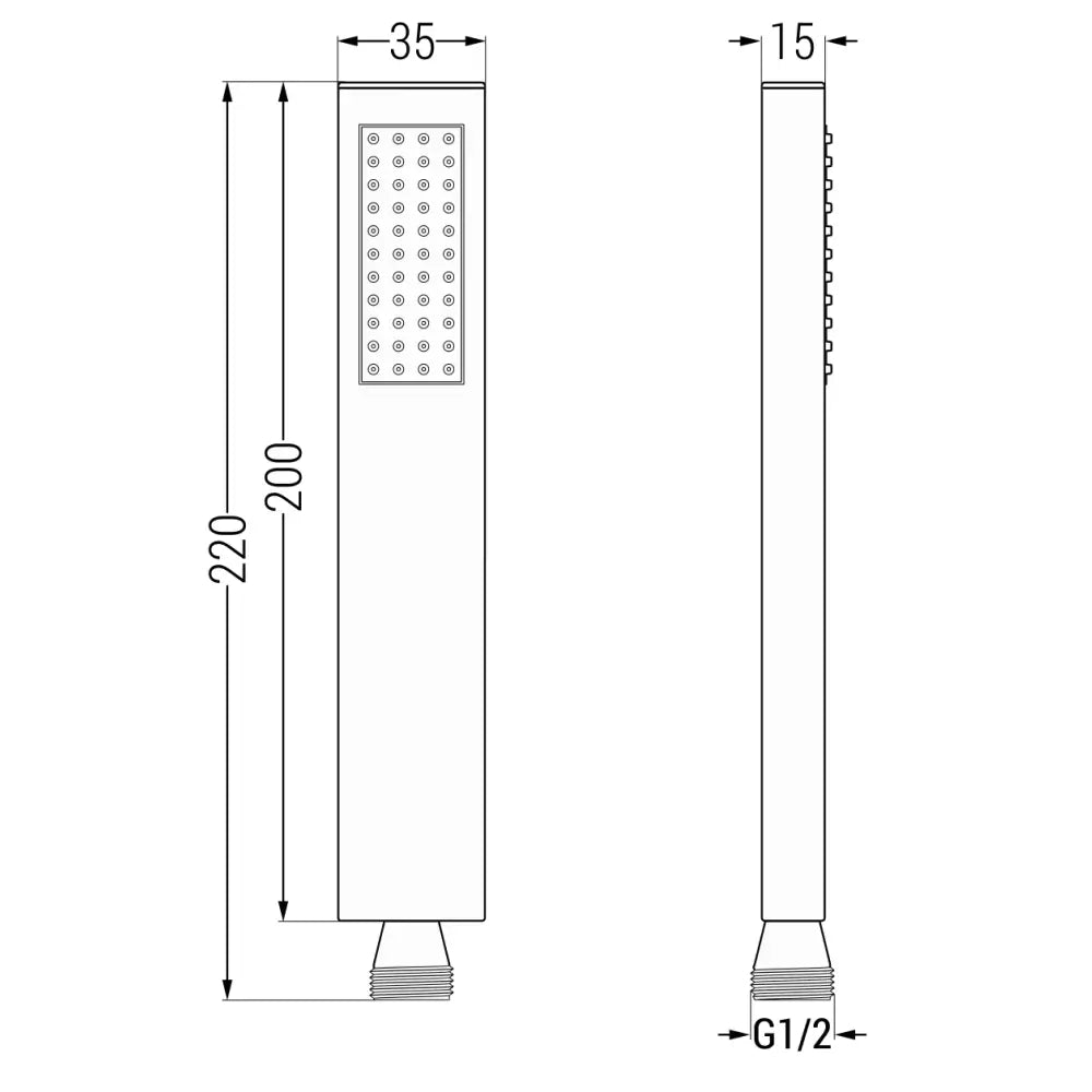 Badekararmatur Innebygd Med Regndusj 30 Cm Svart - 6