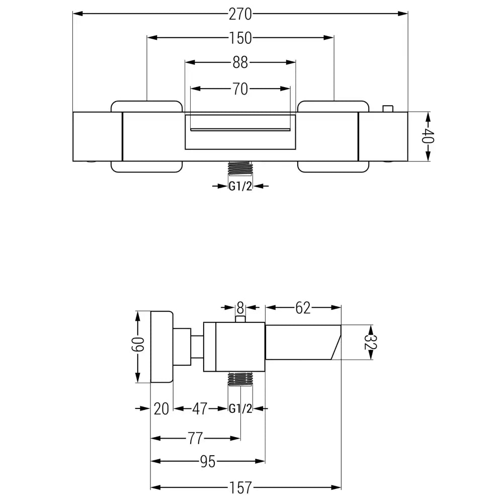 Badekararmatur Med Regndusj Cube Sort - 3