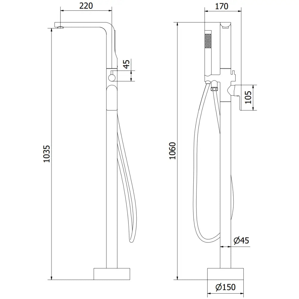 Badekarbatteri Frittstående Krom S4 - 5