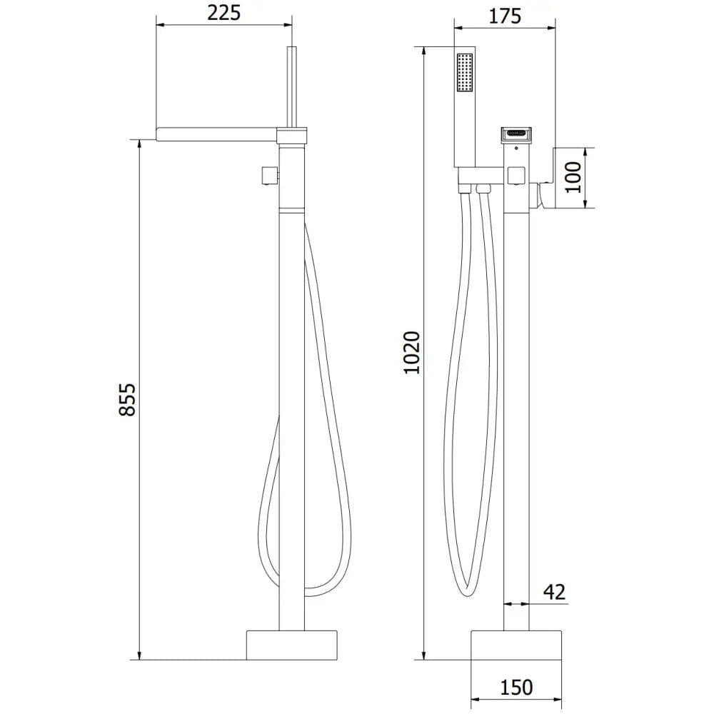 Badekarbatteri Frittstående Krom S5 - 5