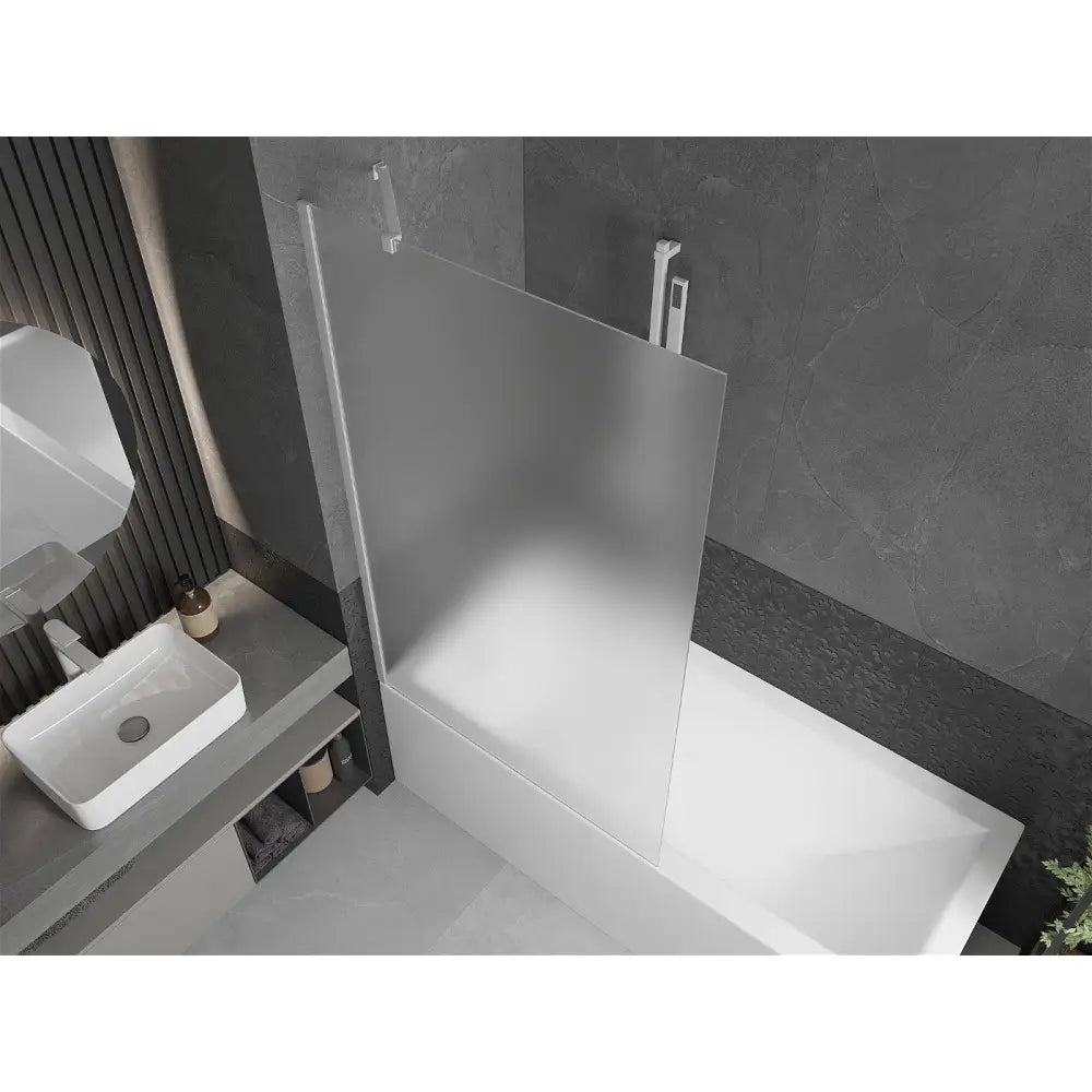 Badekarvegg 1-delt 100x150 Cm Frostet Hvit