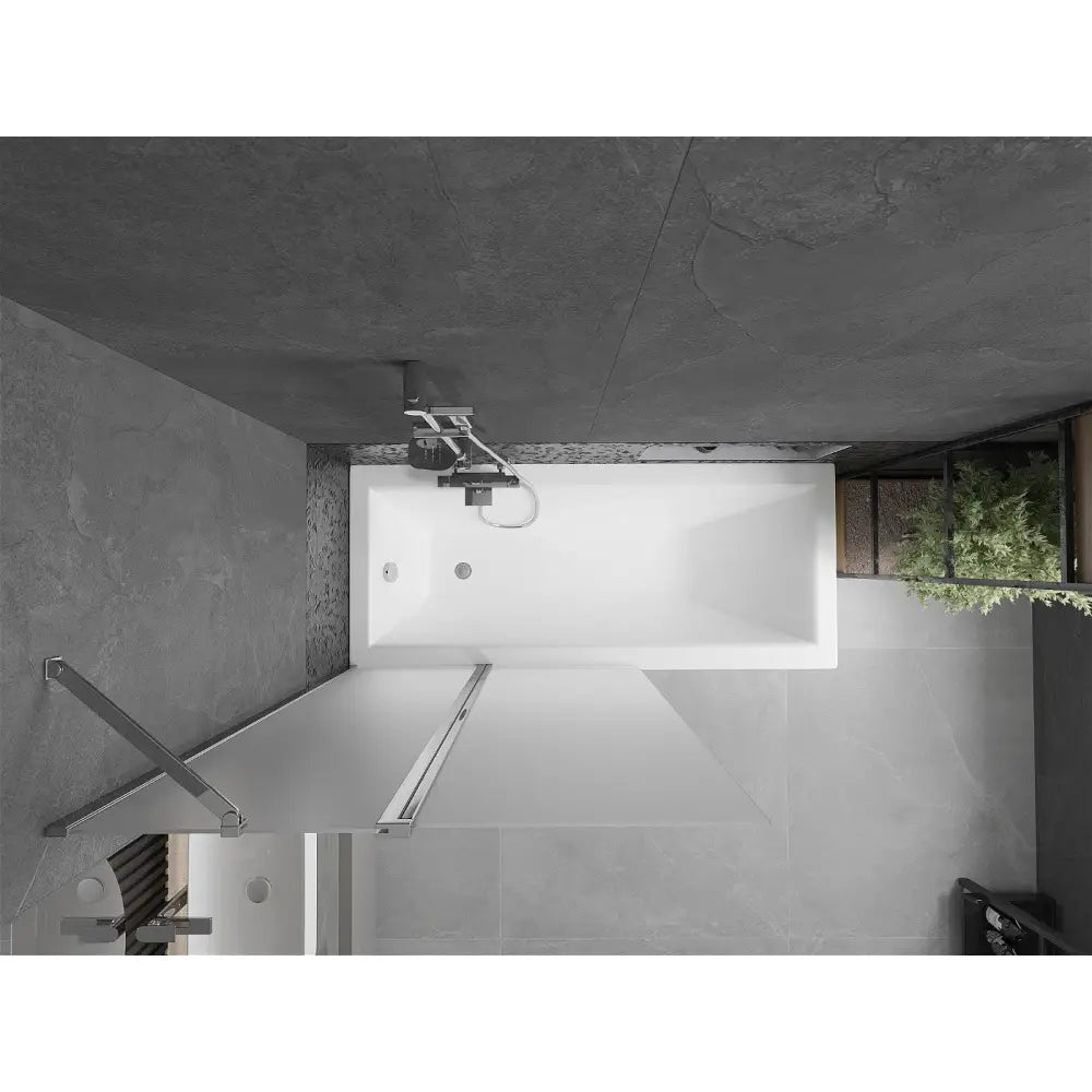 Badekarvegg 1-delt 100x150 Cm Frostet Krom