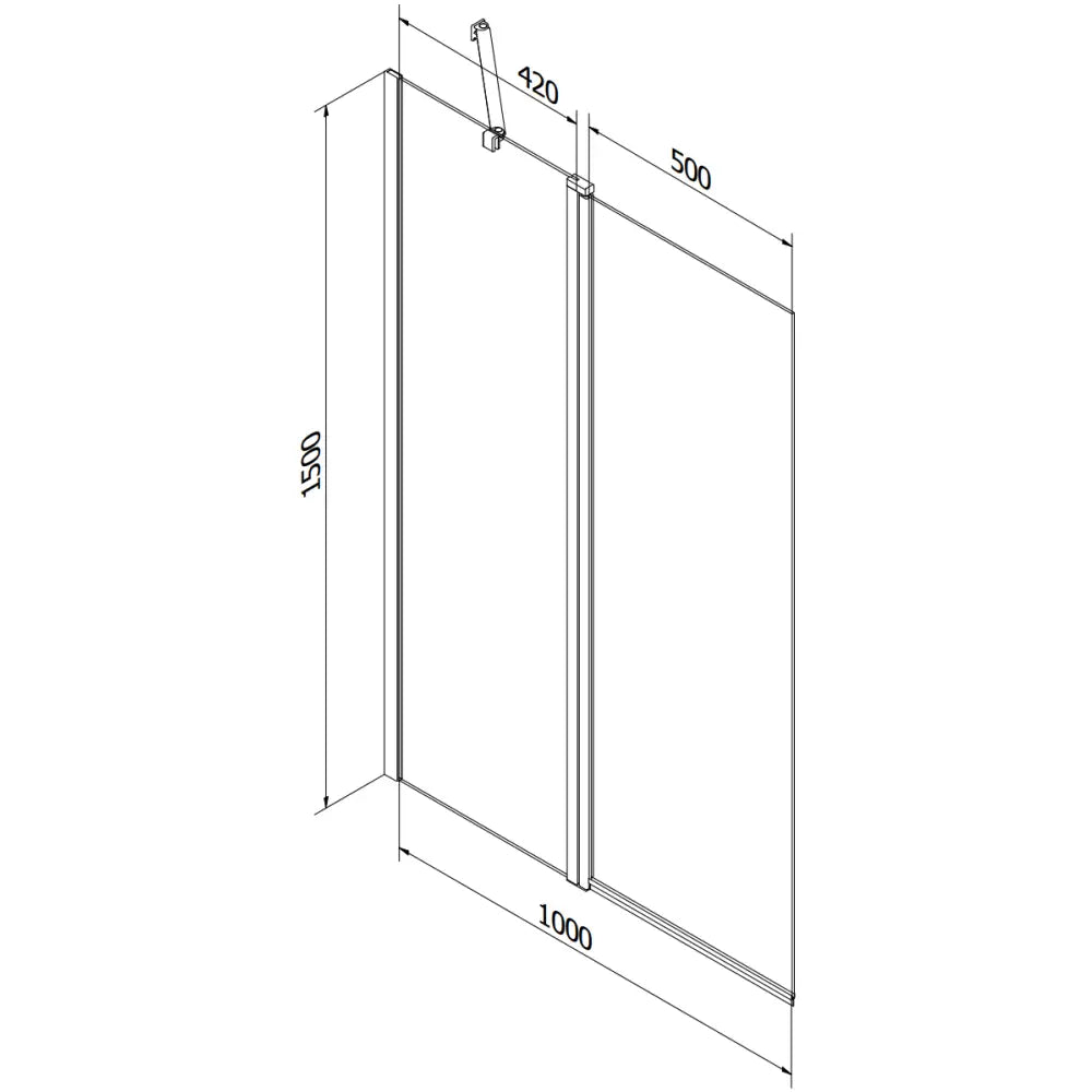 Badekarvegg 1-delt 100x150 Cm Frostet Krom