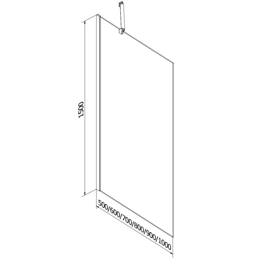 Badekarvegg 1-delt 50x150 Cm Grafitt Krom - 5