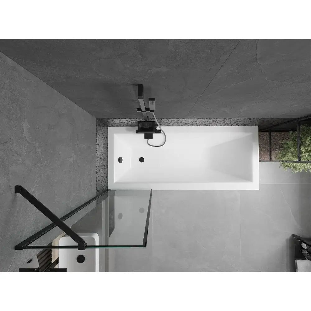 Badekarvegg 1-delt 50x150 Cm Svart Mønster Svart S1