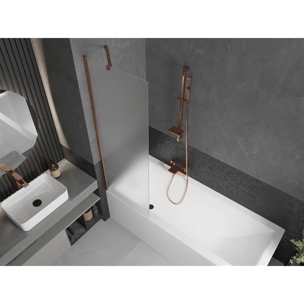 Badekarvegg 1-delt 60x150 Cm Frostet Rosegull