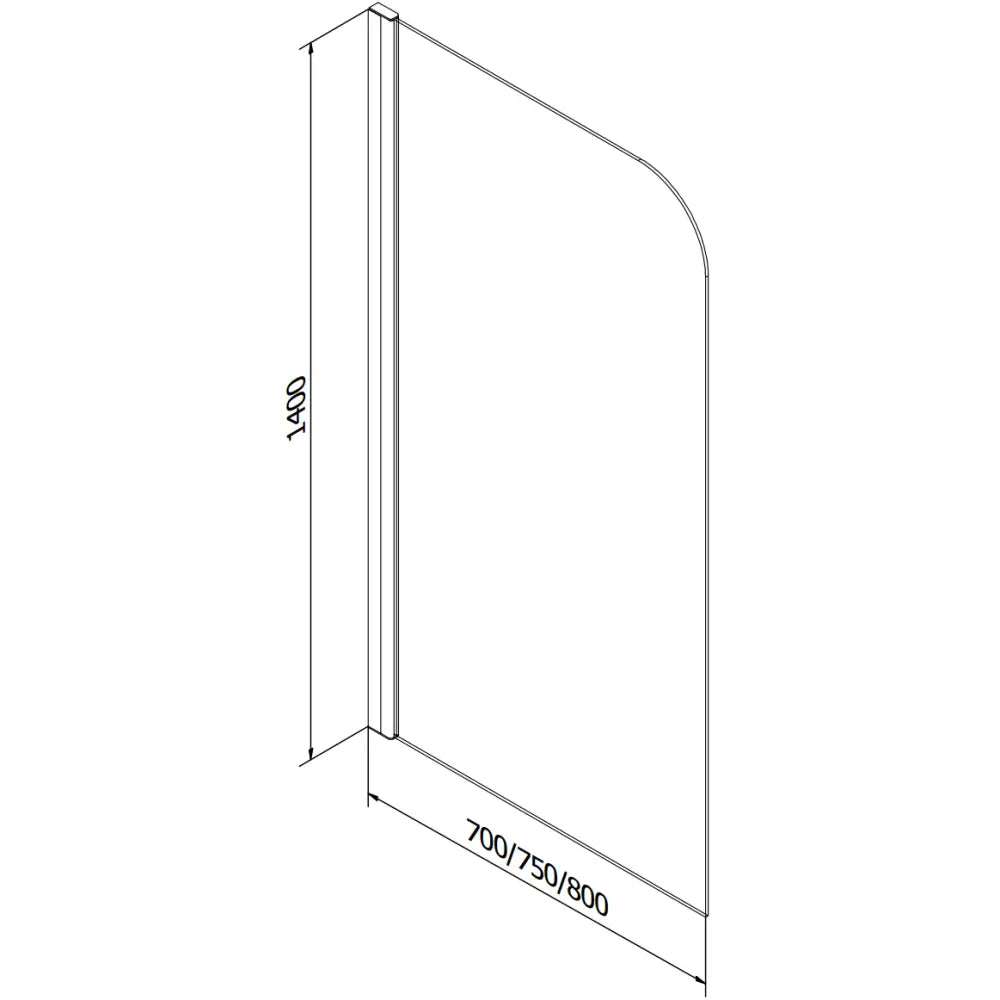 Badekarvegg 1-delt 70x140 Cm Grafitt Krom - 4