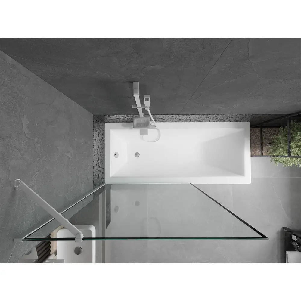 Badekarvegg 1-delt 70x150 Cm Svart Mønster Hvit